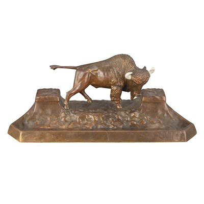 Lot 500 - Austrian Bronze and Ivory Animalier Inkstand...