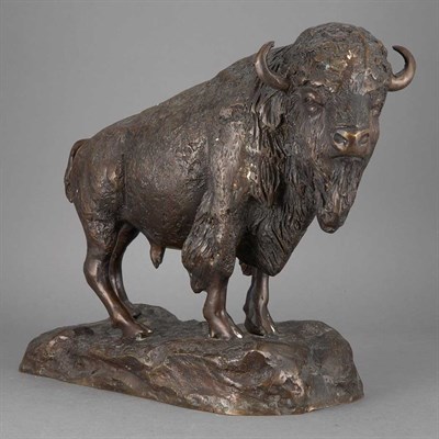 Lot 113 - Bronze Figure of a Bison Modeled in a...