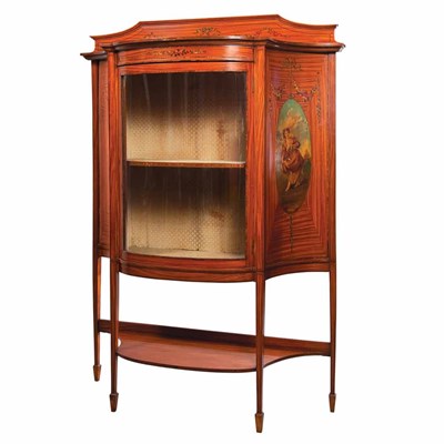 Lot 599 - Edwardian Painted Satinwood Vitrine Each...
