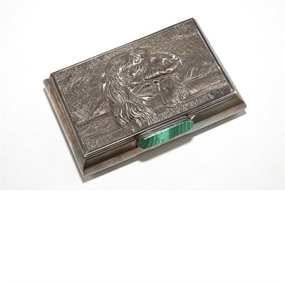 Lot 349 - Malachite Mounted 800 Quality Silver Case