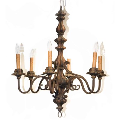 Lot 449 - Baroque Style Painted Metal Six-Light...