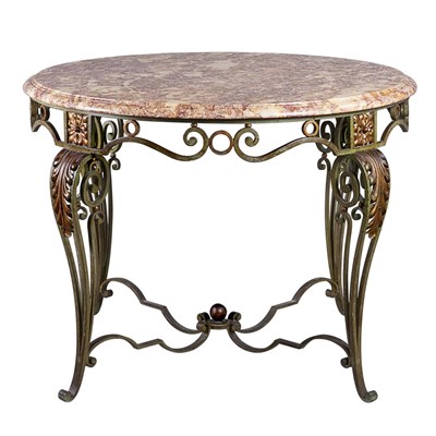 Lot 497 - French Cold Painted Cast Iron Center Table The...