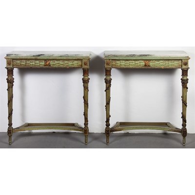 Lot 170 - Pair of Louis XVI Style Painted Wood...