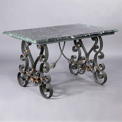 Lot 512 - French Verdigris Patinated Cast Iron Center...