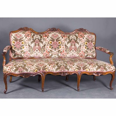 Lot 454 - Louis XV Fruitwood Canape Mid 18th century...