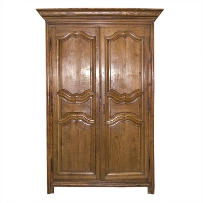 Lot 234 - Provincial Louis XV Style Oak Armoire Height 7...
