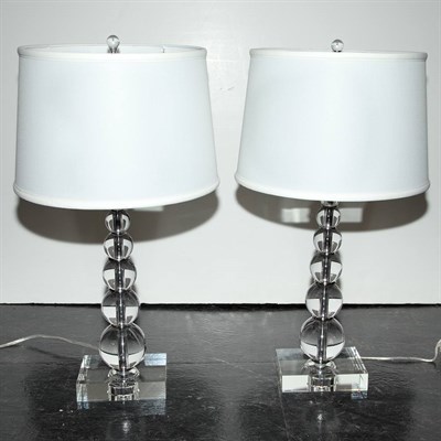 Lot 212A - 21st Century Design Pair of Lamps Glass, metal...