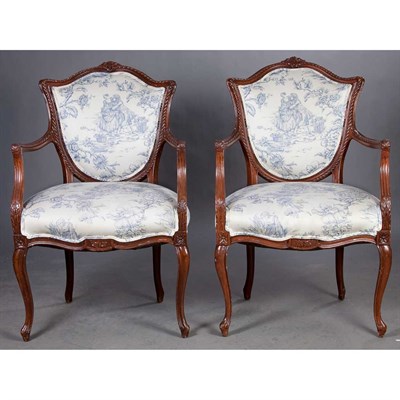 Lot 214 - Pair of Transitional Louis XV/XVI Style Carved...
