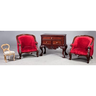 Lot 174 - Group of Louis XV Style Miniature Furniture...