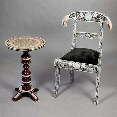 Lot 550 - Mother-of-Pearl Inlaid and Veneered Side Chair...
