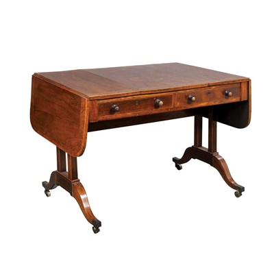 Lot 267 - Regency Rosewood Banded Sofa Table Height 29...