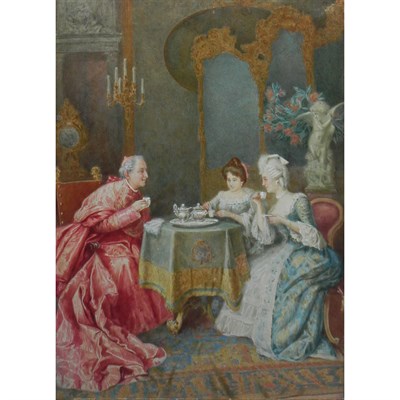Lot 41 - R. Moretti Italian, 19th Century After Dinner...