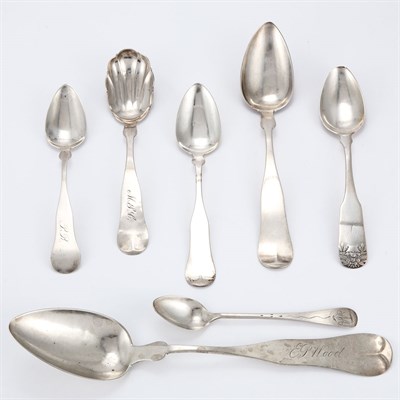 Lot 222 - Group of American Coin Silver Spoons 19th...