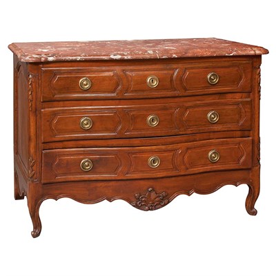 Lot 414 - Provincial Louis XV Walnut Commode 18th...