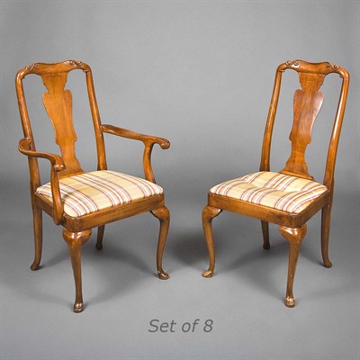 Lot 468A - Eight Queen Anne Style Mahogany Dining Chairs...