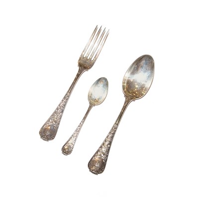 Lot 344 - French Silver Partial Flatware Service Total...