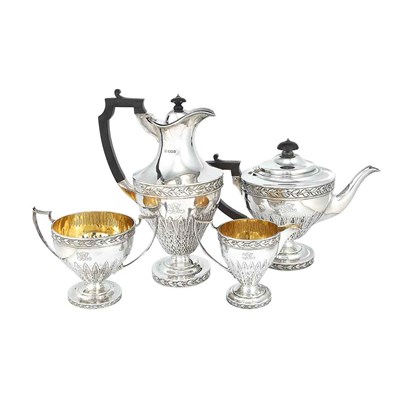 Lot 272 - George V Silver Coffee and Tea Service James...