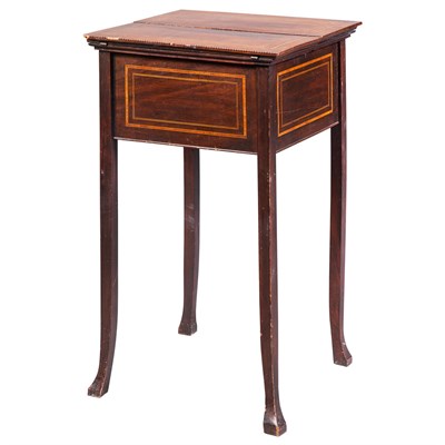 Lot 159 - George III Style Inlaid Mahogany Sewing Table...