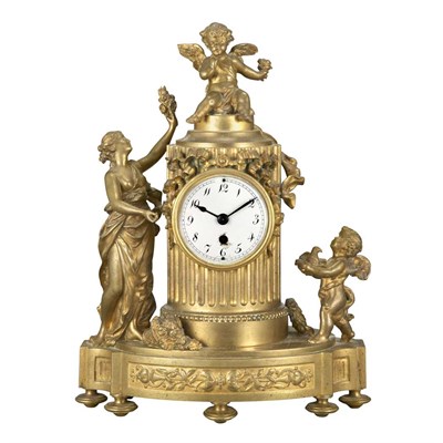 Lot 132 - Louis XVI Style Gilt-Bronze Figural Mantel...
