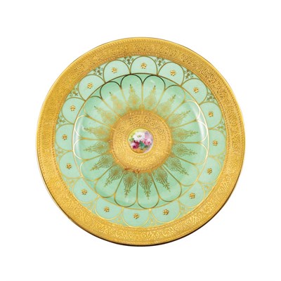 Lot 592 - Set of Twelve French Gilt Decorated Porcelain...
