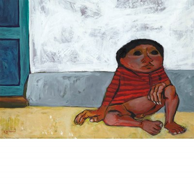 Lot 180 - Eduardo Kingman Equadorian, 1913-1997 Seated...