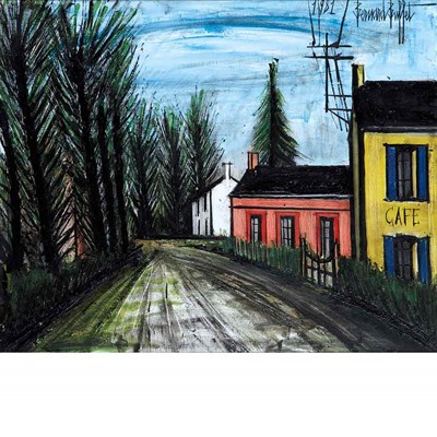 Lot 53 - Bernard Buffet French, 1928-1999 Cafe au Bord...