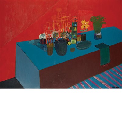 Lot 90 - James Strombotne American, b. 1934 Still Life...