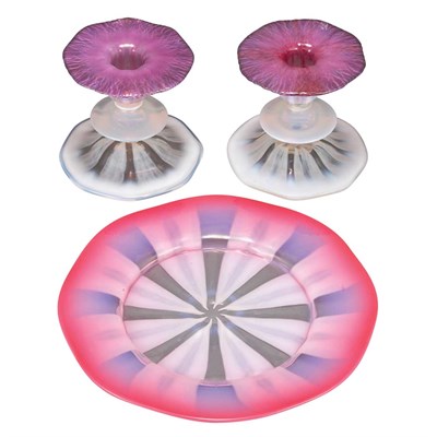 Lot 374 - Group of Tiffany Favrile Pastel Glass Articles...