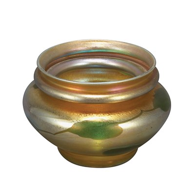 Lot 373 - Tiffany Favrile Glass Vase Circa 1919 Of squat...