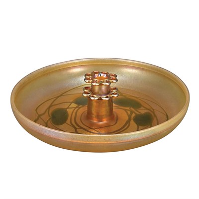 Lot 369 - Tiffany Favrile Glass Flower Bowl and Flower...
