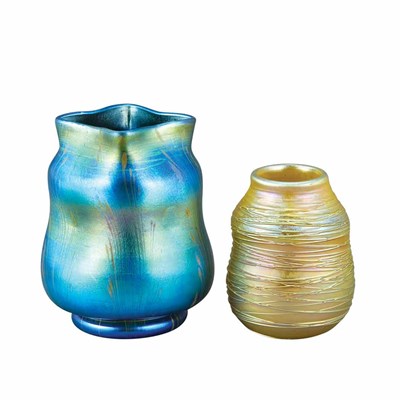 Lot 372 - Unsigned Tiffany Favrile Glass Cabinet Vase...