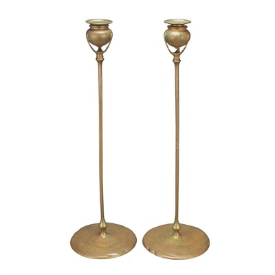 Lot 383 - Pair of Tiffany Studios Gilt-Bronze...