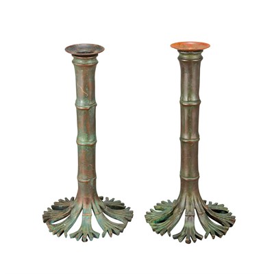 Lot 382 - Pair of Tiffany Studios Bronze Bamboo...