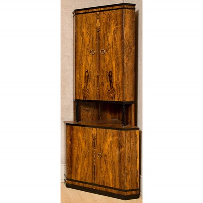 Lot 183 - Art Deco Style Rosewood Corner Cabinet Height...