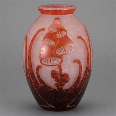 Lot 437 - Le Verre Francais Acid Etched Cameo Glass Vase...