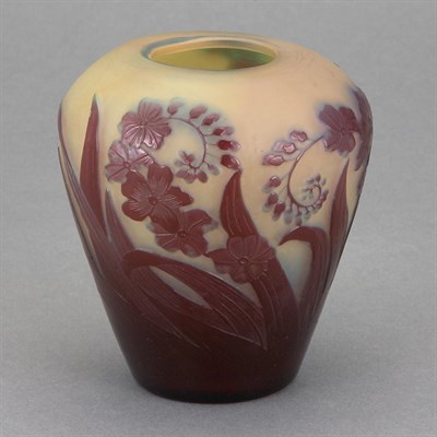Lot 445 - Galle Acid Etched Cameo Glass Bud Vase Circa...