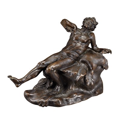 Lot 192 - Italian Bronze Figure of a Drunken Faun Late...