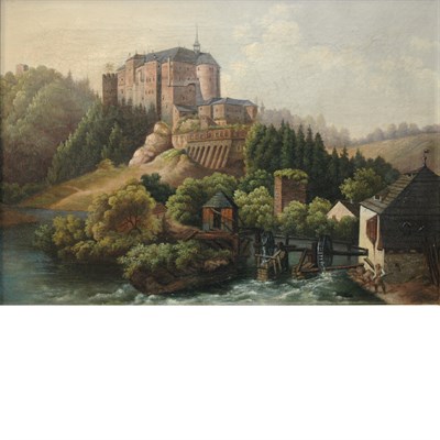 Lot 27 - German School 19th Century Landscape with a...