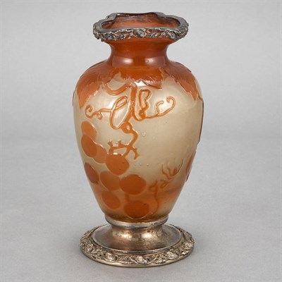 Lot 444 - French Silver Mounted Galle Acid Etched and...