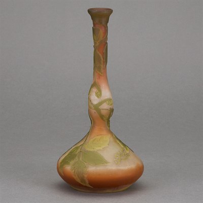 Lot 440 - Galle Acid Etched Cameo Glass Cabinet Bud Vase...