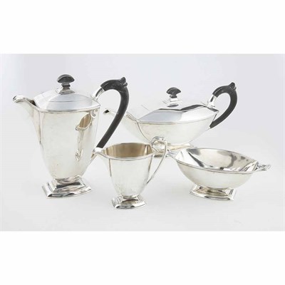 Lot 263 - George V Art Deco Sterling Silver Breakfast...