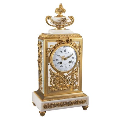 Lot 200 - Louis XVI Style Gilt-Bronze and White Marble...