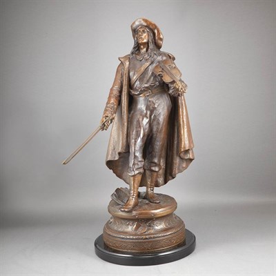 Lot 578 - Bronze Figure of a Violinist After a model by...