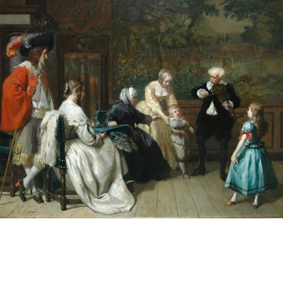 Lot 11 - French School 19th Century The Recital Signed...