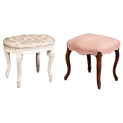 Lot 164 - Two Louis XV Style Wood Stools Height of...