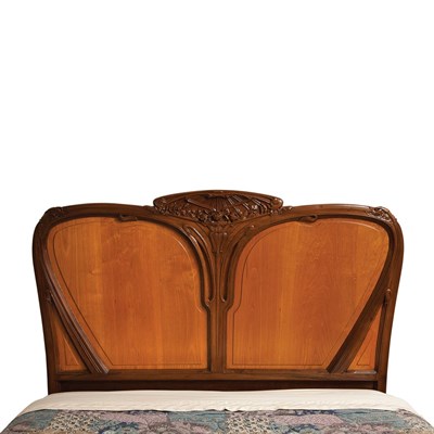 Lot 417 - French Art Nouveau Carved Mahogany and...