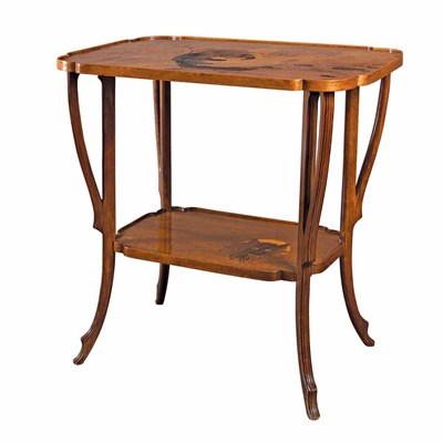 Lot 408 - Galle Marquetry Inlaid Fruitwood Two-Tier...