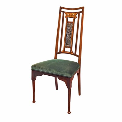 Lot 409 - English Art Nouveau Mother-of-Pearl, Fruitwood,...