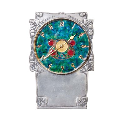 Lot 407 - Liberty & Co. Enameled Pewter Tudric Mantel...