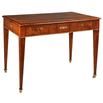 Lot 501 - Continental Neoclassical Walnut Writing Table...